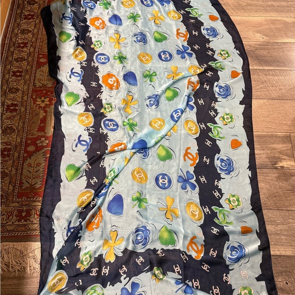 Vintage Chanel Silk Shawl Scarf - Picture 3 of 5